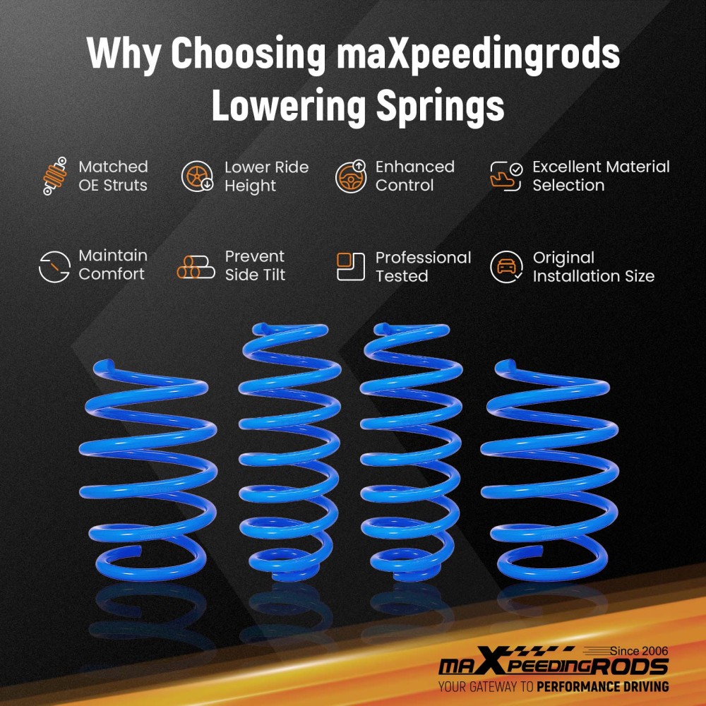 MaXpeedingrods Lowering Sport Springs compatible for Toyota Camry FWD (XV70) 2018-2024