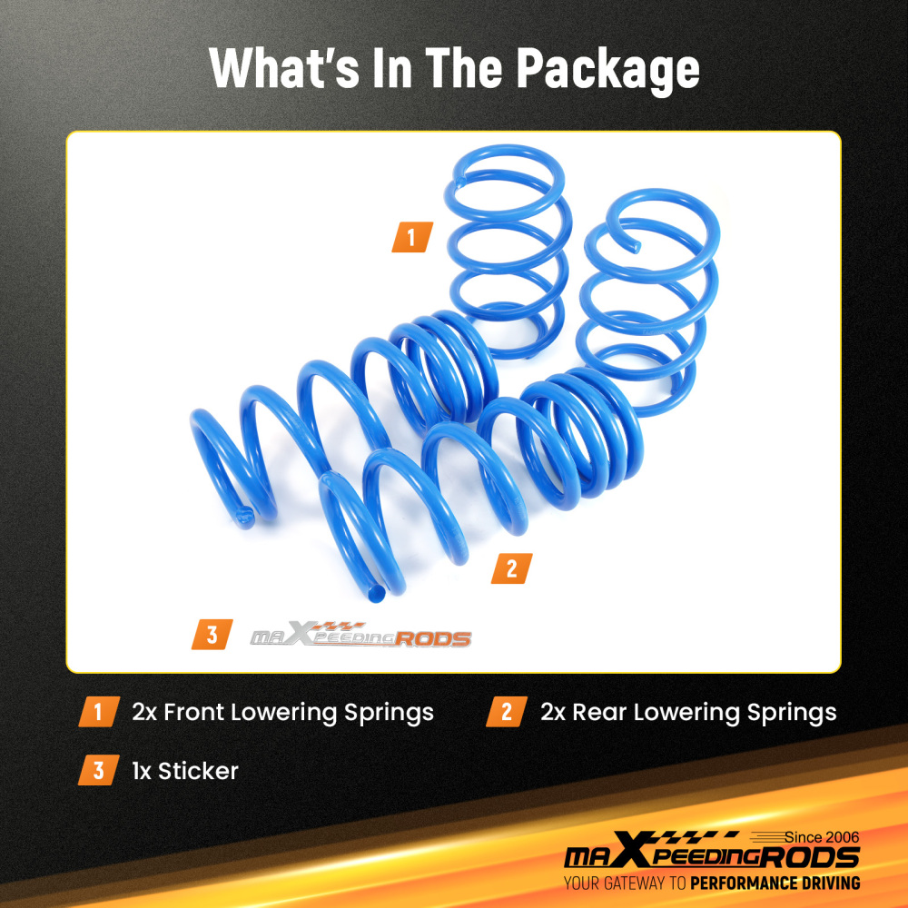 MaXpeedingrods Lowering Springs 1.7F / 1.8R compatible for Ford Mustang (S550) 2015-2023