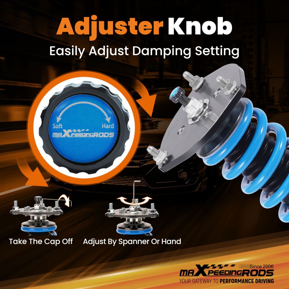 MaXpeedingrods COT6 Coilover 24 Way Damper Shock compatible for Mitsubishi 3000GT compatible for FWD 91-99