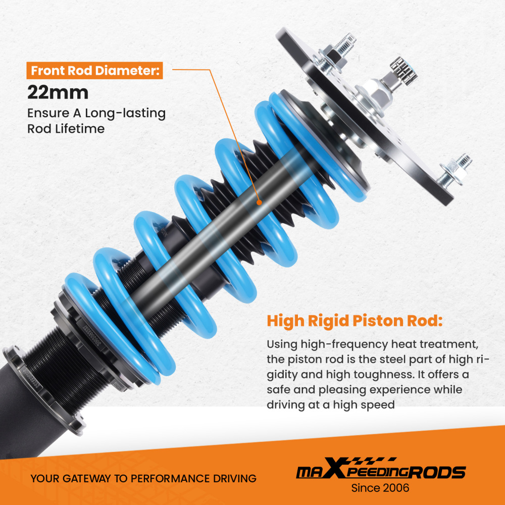 Compatible for Mitsubishi 3000GT FWD 91-99 MaXpeedingrods COT6 Coilover 24 Way Damper Shock Lowering Kit