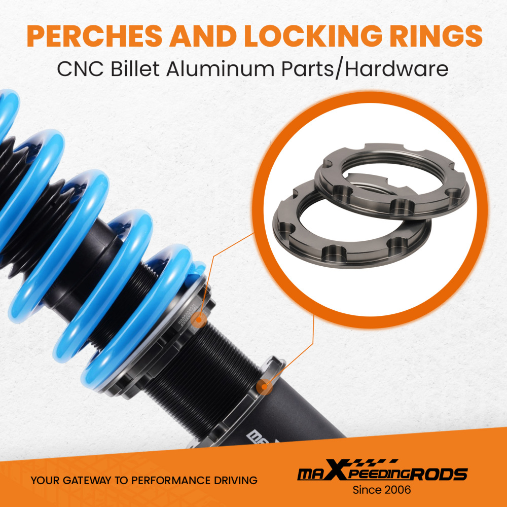Compatible for Mitsubishi 3000GT FWD 91-99 MaXpeedingrods COT6 Coilover 24 Way Damper Shock Lowering Kit
