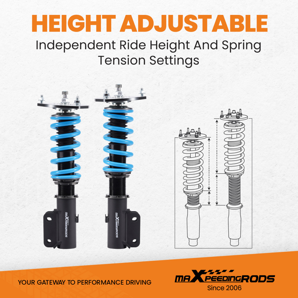 Compatible for Mitsubishi 3000GT FWD 91-99 MaXpeedingrods COT6 Coilover 24 Way Damper Shock Lowering Kit