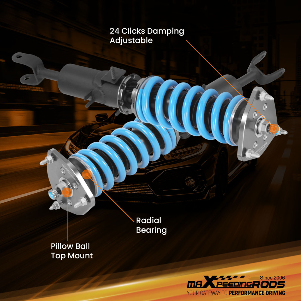 24 Click Damper Coilovers compatible for Nissan 350Z 03-08 compatible for Infiniti G35 Coupe Sedan 2003-06Lowering Kit