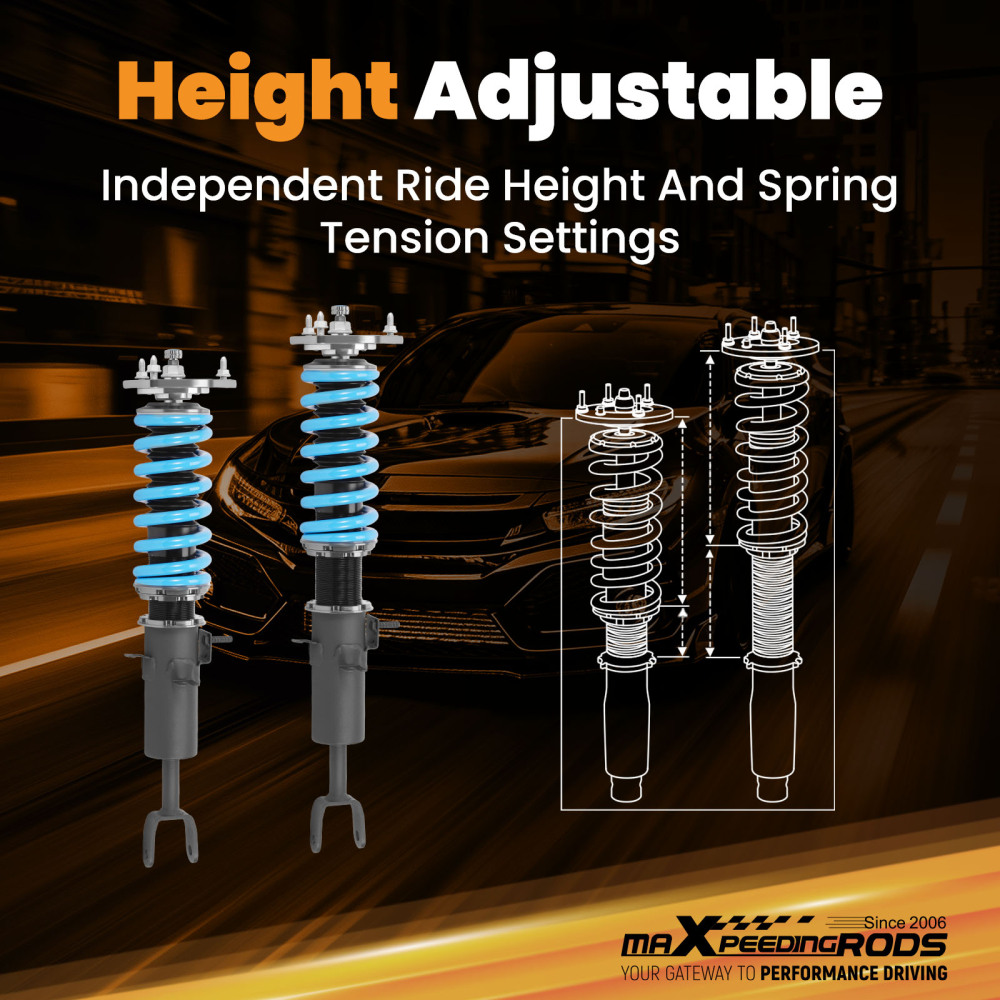 24 Click Damper Coilovers compatible for Nissan 350Z 03-08 compatible for Infiniti G35 Coupe Sedan 2003-06Lowering Kit