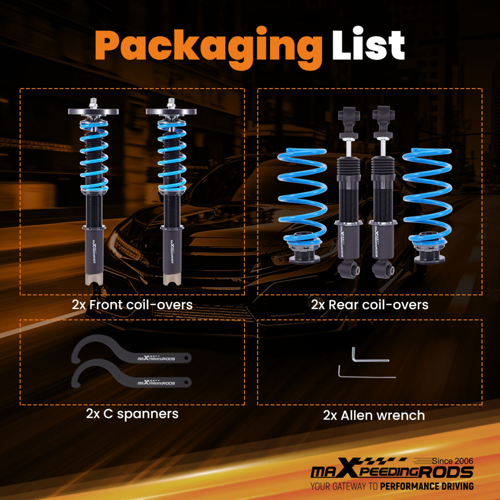 24 Step Damper Coilovers Suspension Struts compatible for Volvo 740 85-92940 91-98 RWD