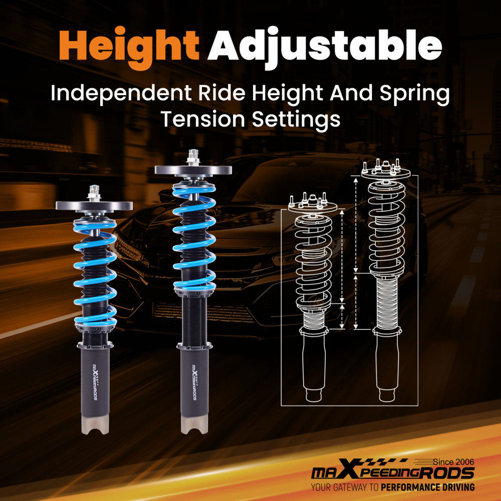 24 Step Damper Coilovers Suspension Struts compatible for Volvo 740 85-92940 91-98 RWD