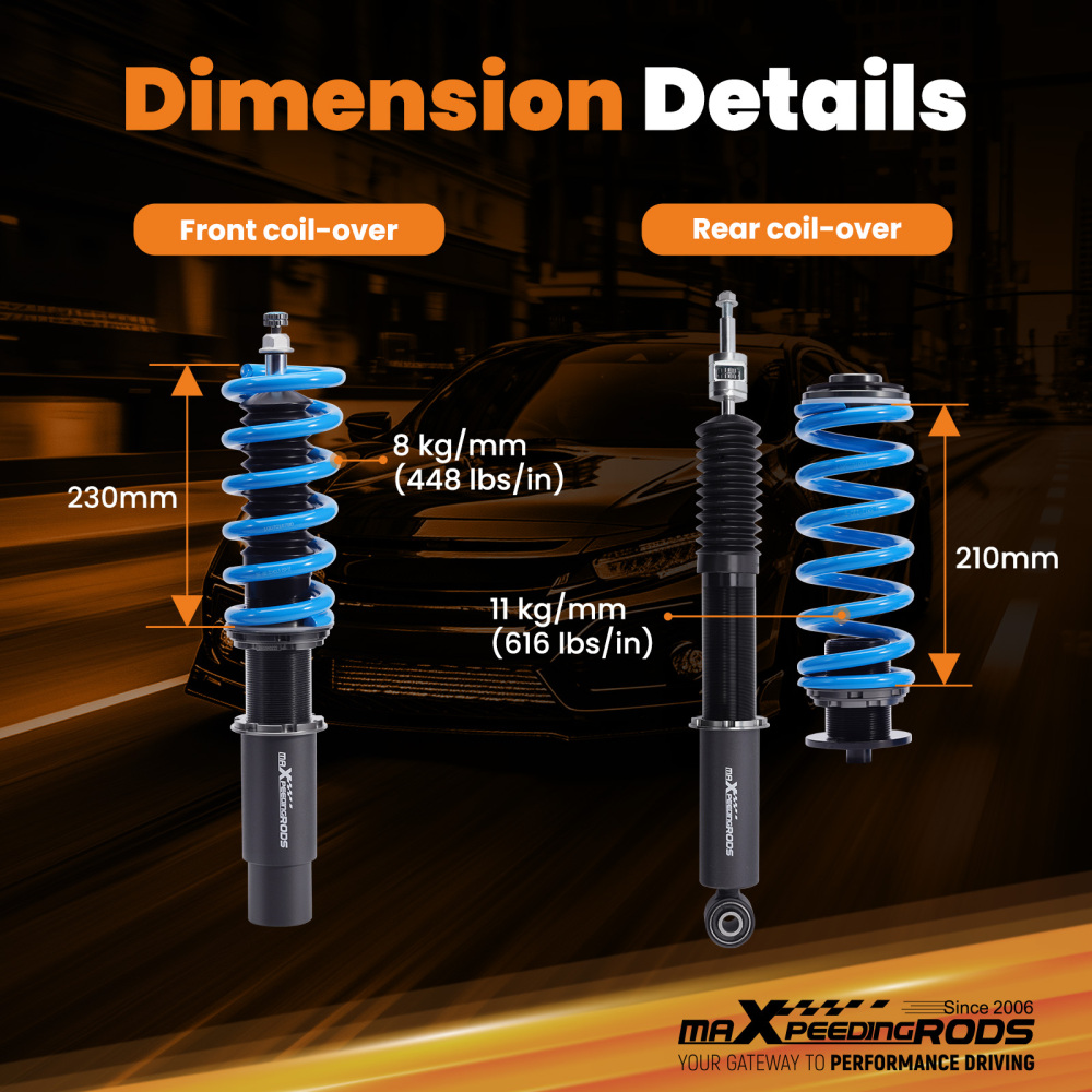 MaXpeedingrods T6 Coilovers Struts compatible for Audi A6 A7 QUATTRO (4G8) (C7) 2012-2018 Lowering Kit