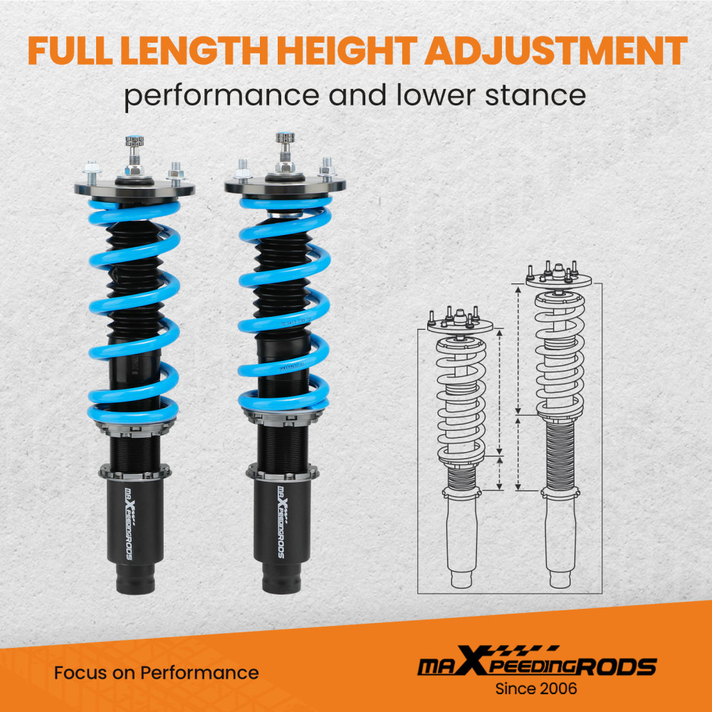 24 Level Adjustable Coilovers Suspension compatible for Honda Accord 08-12 /Compatible for Acura TSX 09-14 Lowering Kit