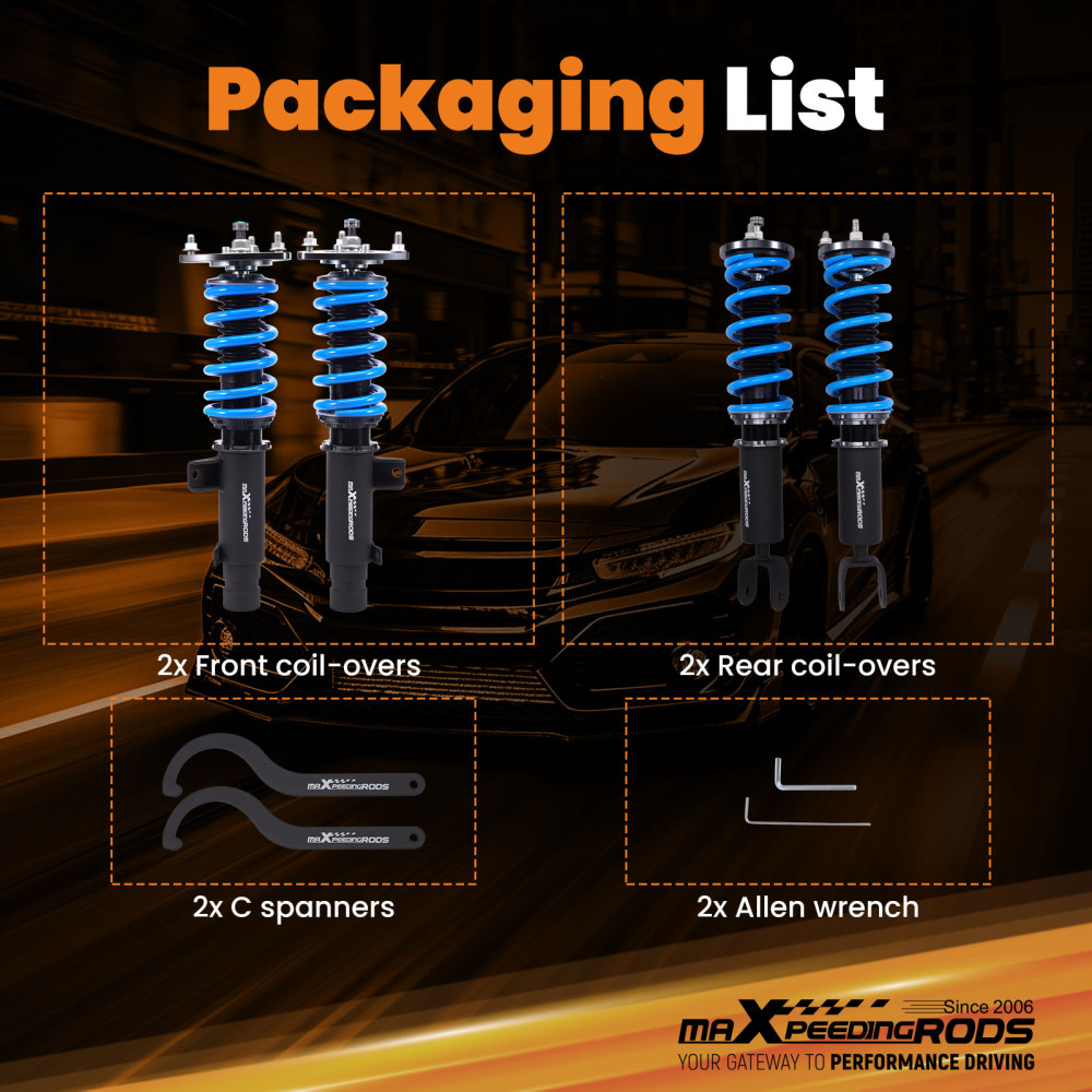 MaXpeedingrods Coilovers 24 Way Damper Suspension Kit compatible for Honda Accord 2013-2017