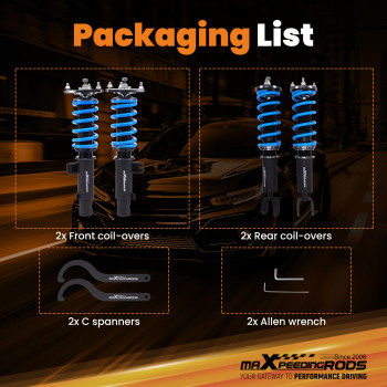 MaXpeedingrods Coilovers 24 Way Damper Suspension Kit compatible for Honda Accord 2013-2017