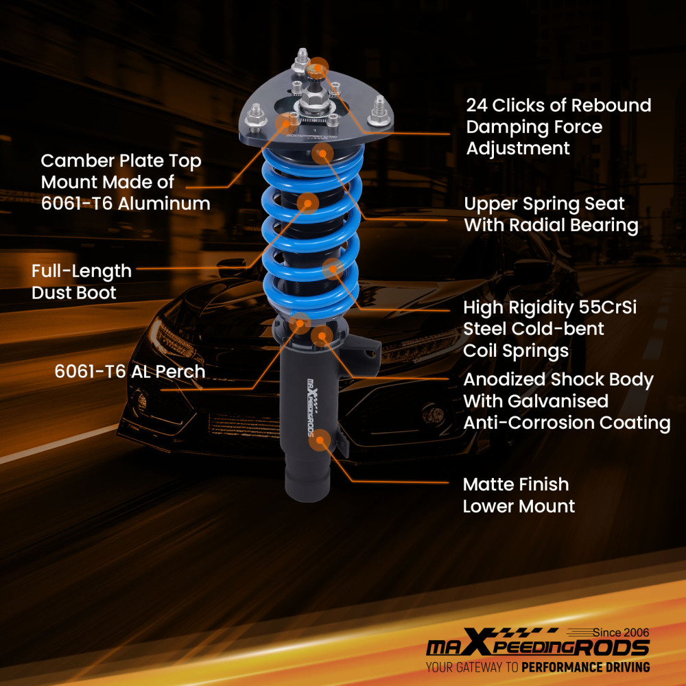 MaXpeedingrods Coilovers 24 Way Damper Suspension Kit compatible for Honda Accord 2013-2017