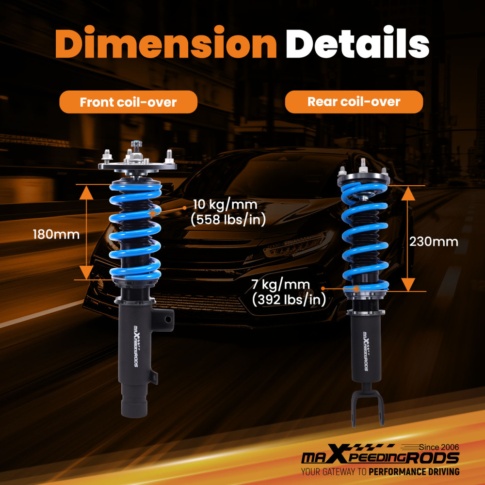 MaXpeedingrods COT6 Coilover Suspension Kit compatible for Honda Accord 2013-2017 lowering kit
