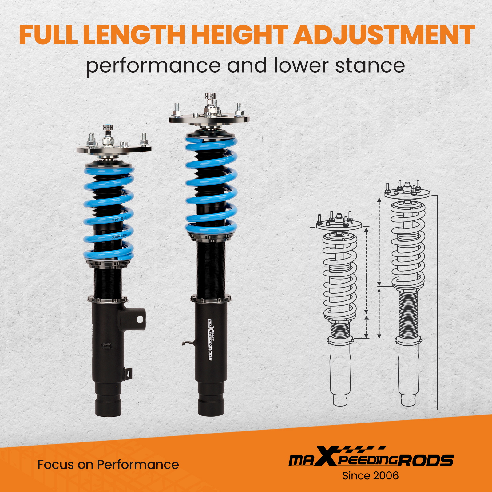 MaXpeedingrods Damper Coilovers Lowering Suspension compatible for