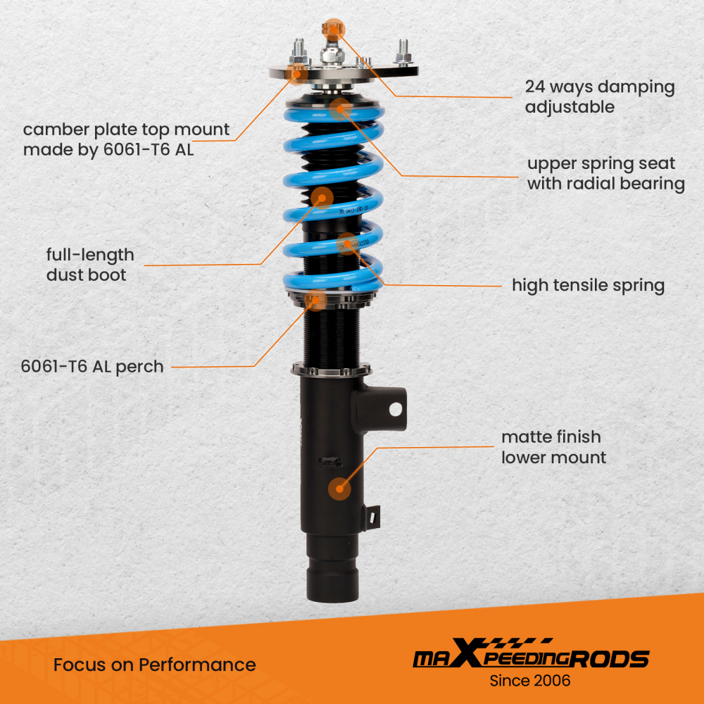 MaXpeedingrods Coilovers 24 Way Damper Suspension Kit for Honda Accord 2013-2017