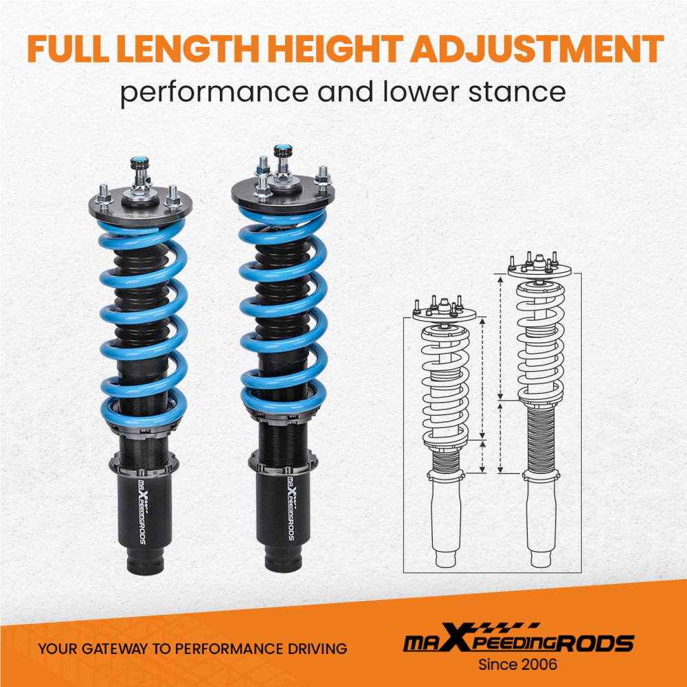 Reglable Amortisseur Suspensions compatible pour Honda Accord DX/EX/LX CD5 CD7 combinés filetéskit dabaissement