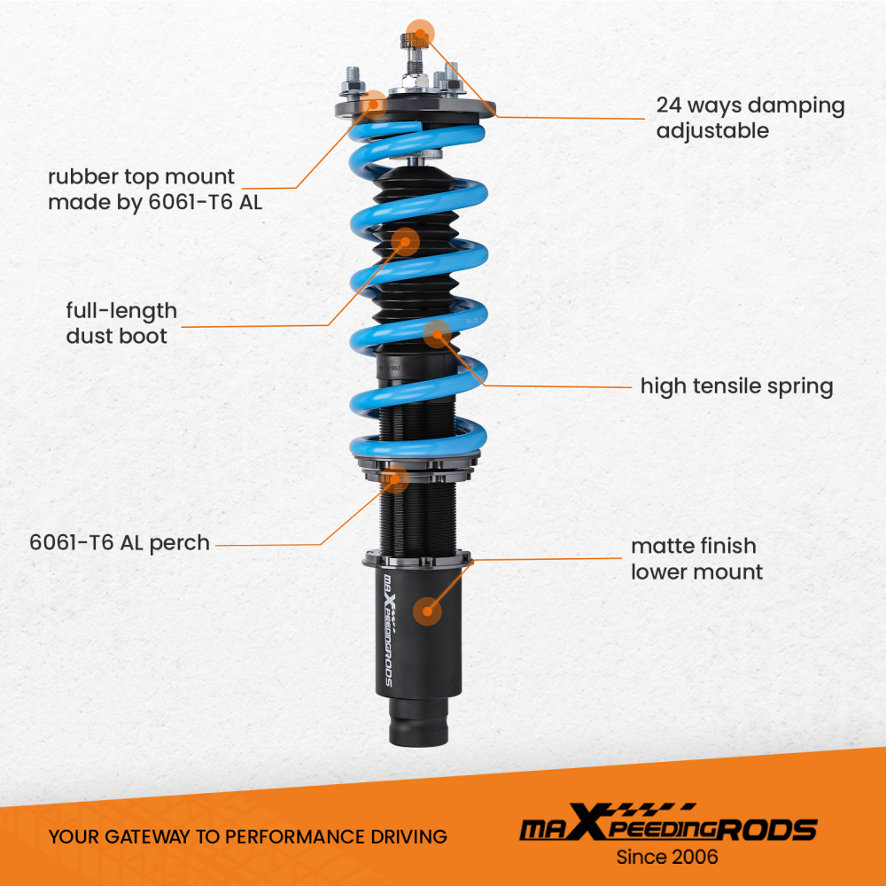 Reglable Amortisseur Suspensions compatible pour Honda Accord DX/EX/LX CD5 CD7 combinés filetéskit dabaissement