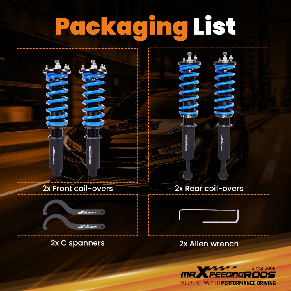 MaXpeedingrods COT6 24 Way Coilovers compatible for Honda Accord 98-02 compatible for Acura TL 01-03 CL