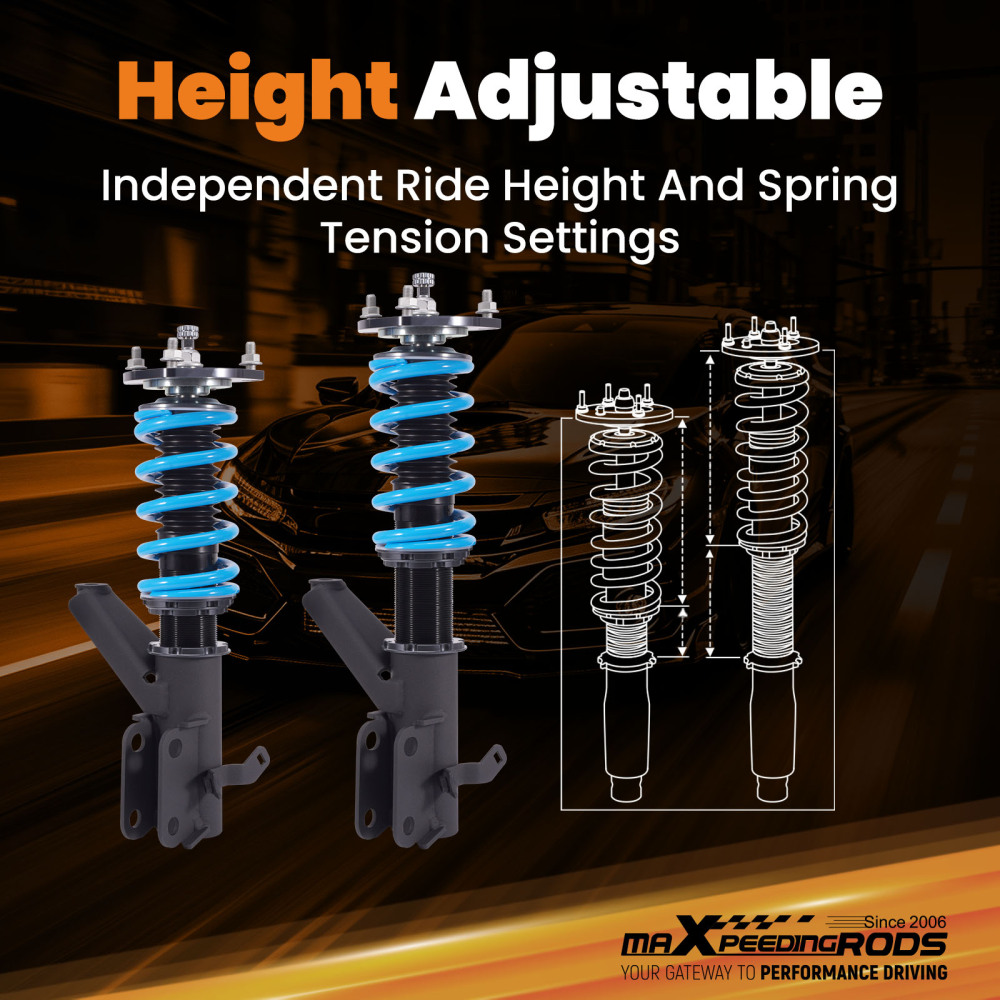 maXpeedingrods T6 Advanced Series Coilovers Kit compatible for Honda Integra DC5 2001-2006 compatible for Acura RSX 2002-2006 Lowering Kit
