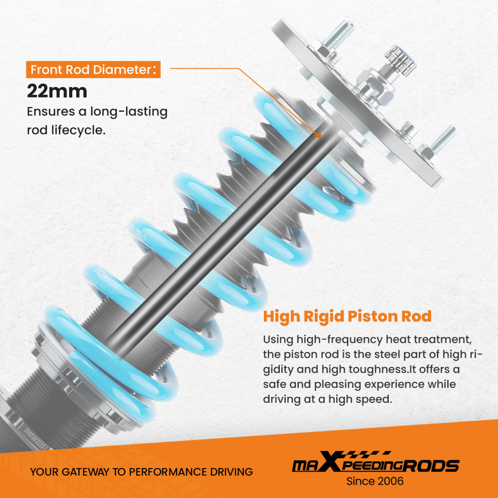Maxpeedingrods COT6 Coilover Suspension Kit compatible for Chevrolet Cobalt 2005-2010 lowering kit