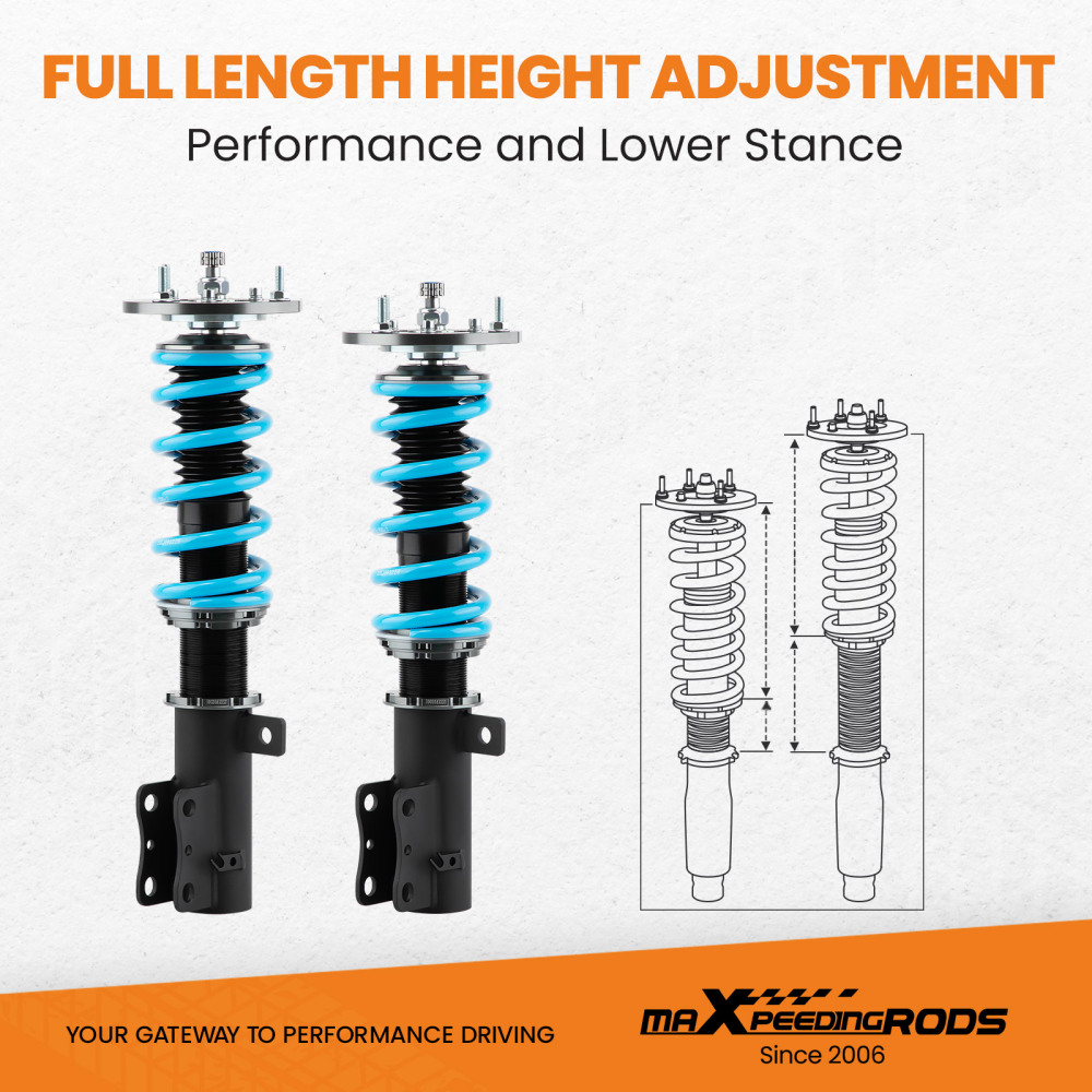 Maxpeedingrods COT6 Coilover Suspension Kit compatible for Chevrolet Cobalt 2005-2010 lowering kit