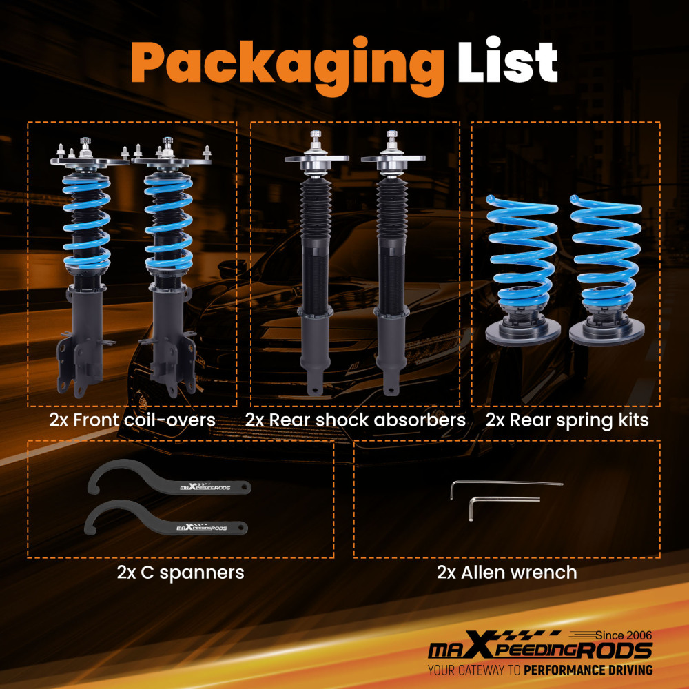 Compatible for Nissan Altima 07-13 Maxima 09-14 MaXpeedingrods COT6 Coilovers Lowering Kit 
