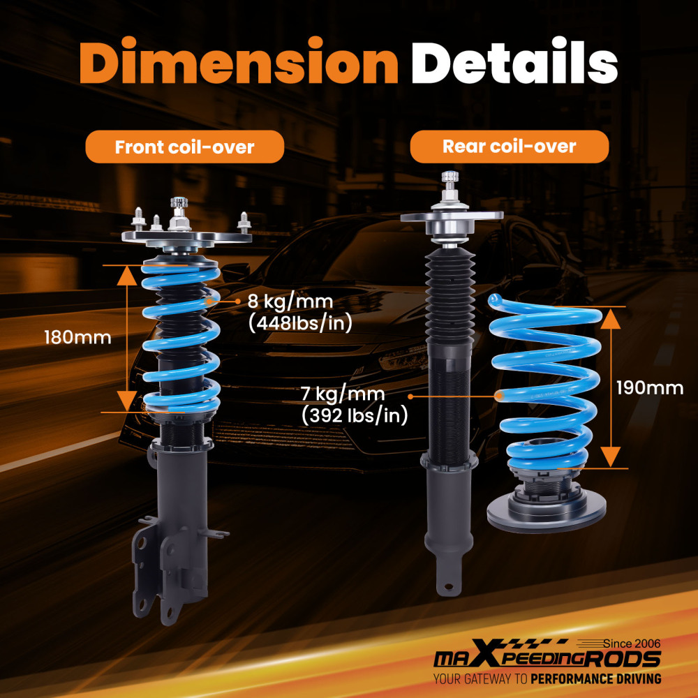 Compatible for Nissan Altima 07-13 Maxima 09-14 MaXpeedingrods COT6 Coilovers Lowering Kit 