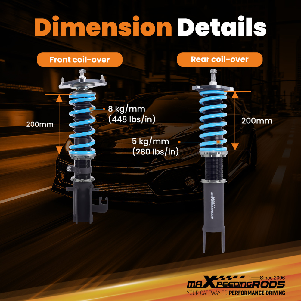 MaXpeedingrods T6 Coilovers Suspension Springs Kit for Altima Sedan L33 2013-18 Lowering Kit