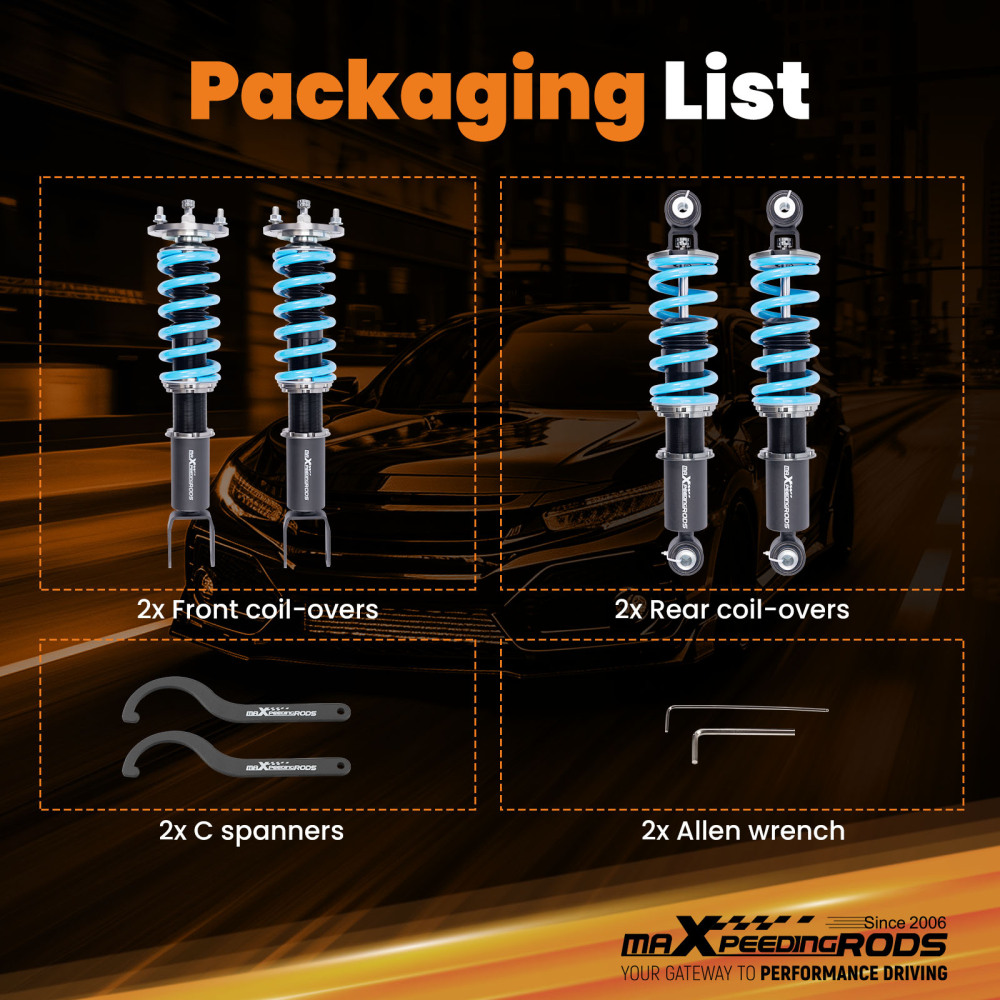 maxpeedingrods 24 Ways Damper Coilover compatible for Ford Falcon BA sedan BF sedan 02-08