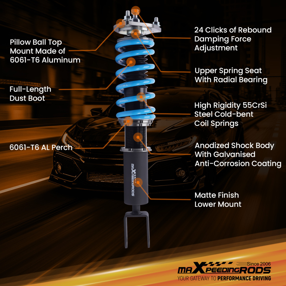 MaXpeedingrods T6 Coilovers For Mercedes-Benz W205 C200 C300 C350 RWD 15-21