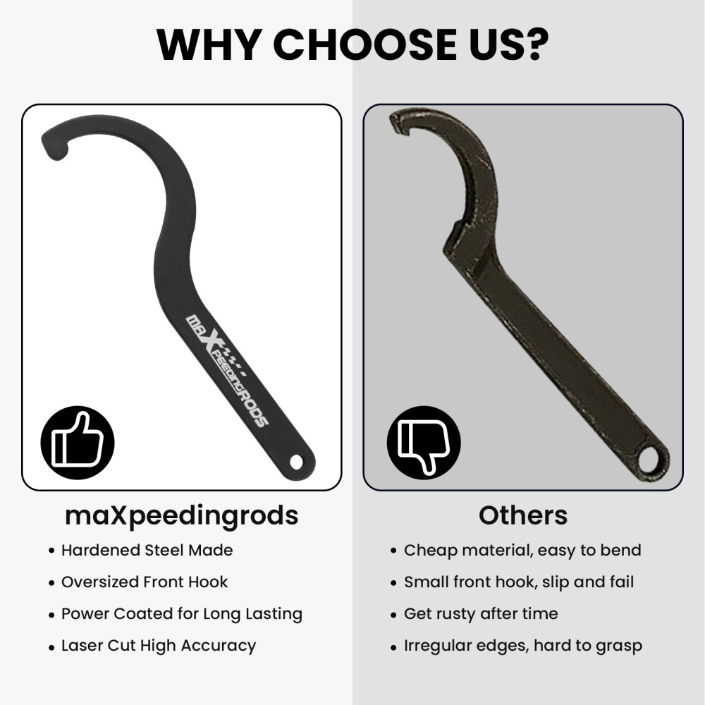 2pcs Steel Coilover C Spanner Wrench Sleeve Adjustment Tool Coil Over Spring lowering kit