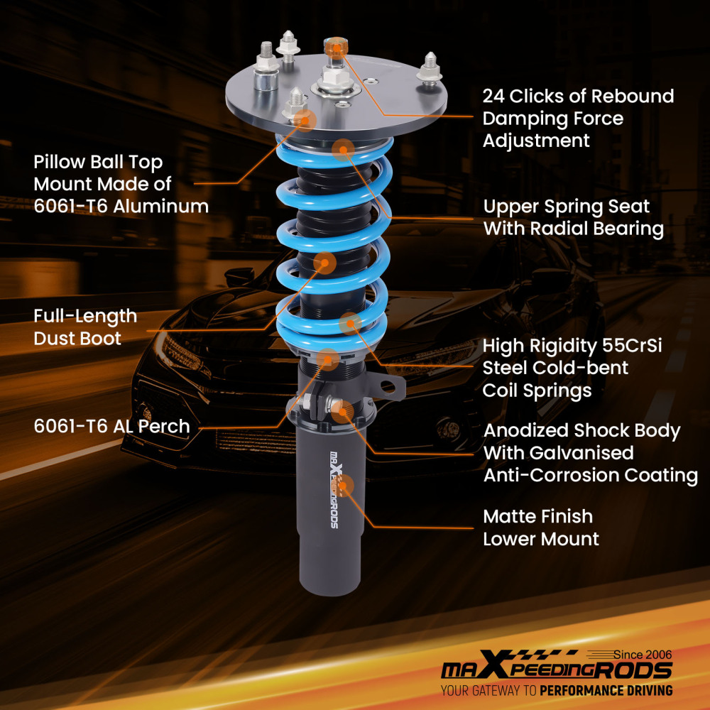 24 Level Damping Coilovers Suspension Kit compatible for BMW 3 Series F30 328i 335i 2012-18