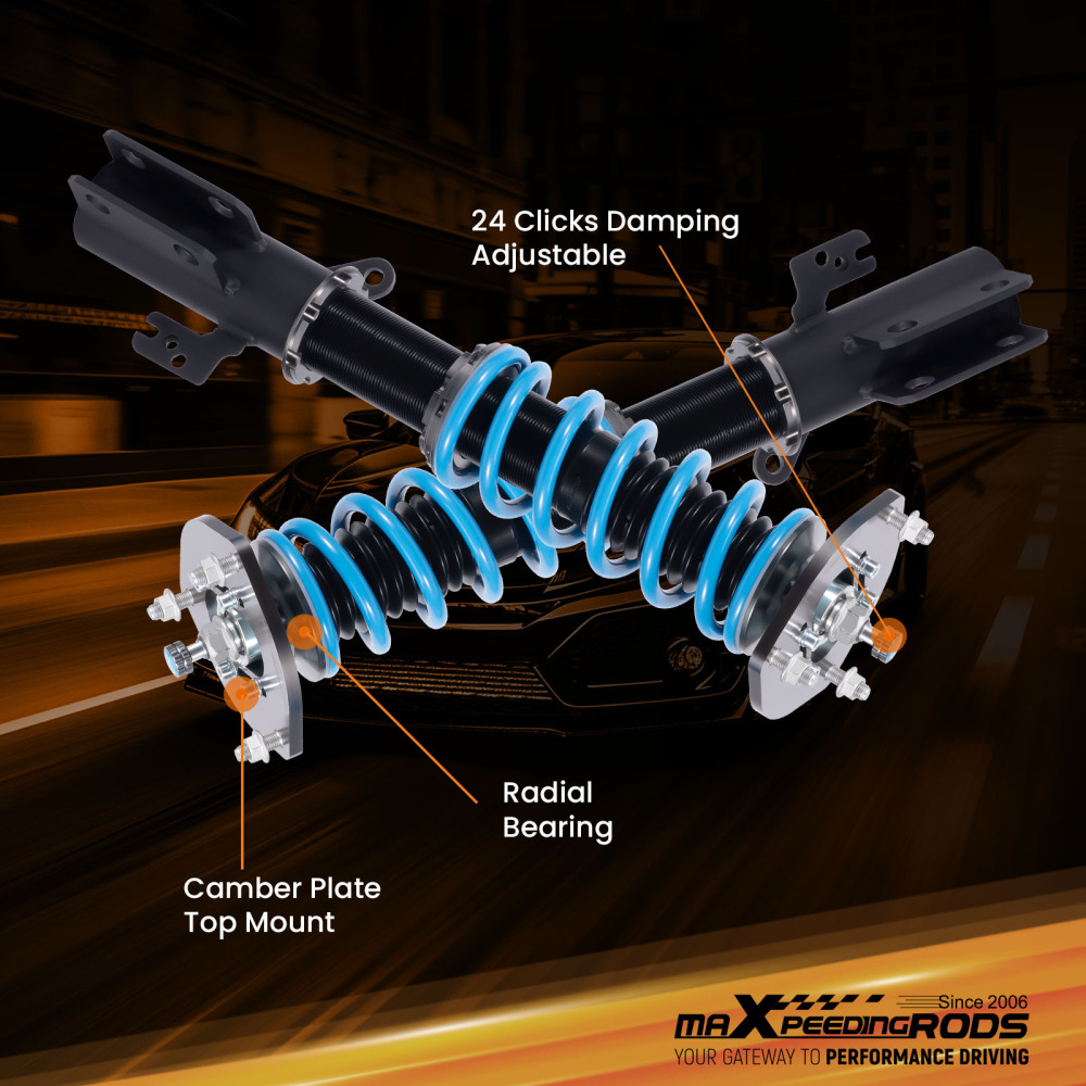 Compatible for TOYOTA AVALON 2006 Built After 12/05 Production Date Double Adjustable Maxpeedingrods Spring Shock Absorber lowering kit