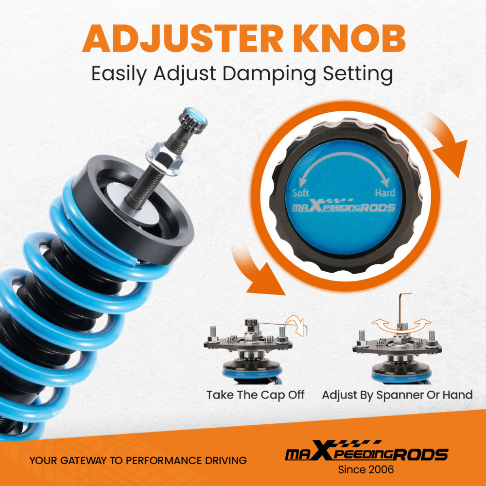 24-Way Damper Adjustable Coilovers Suspension Kit compatible for Chevrolet Camaro 10-15