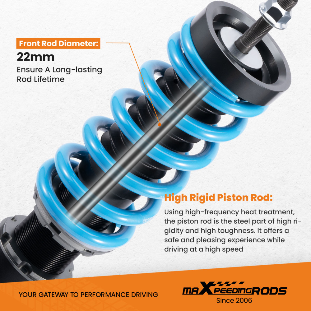 24-Way Damper Adjustable Coilovers Suspension Kit compatible for Chevrolet Camaro 10-15