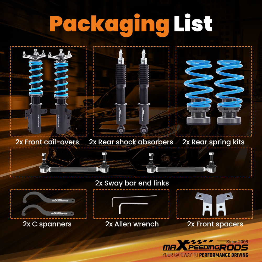MaXpeedingrods Coilovers Suspension Kit compatible for Toyota Camry SE / XSE (XV70) 2018-21