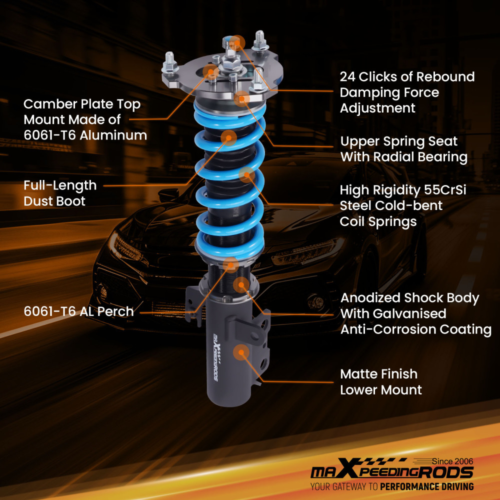 MaXpeedingrods Coilovers Suspension Kit compatible for Toyota Camry SE / XSE (XV70) 2018-21
