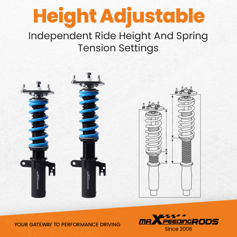 Compatible for Toyota Camry L/LE/XLE 12-17 24 Step Damper Coilovers Shocks Lowering Kit