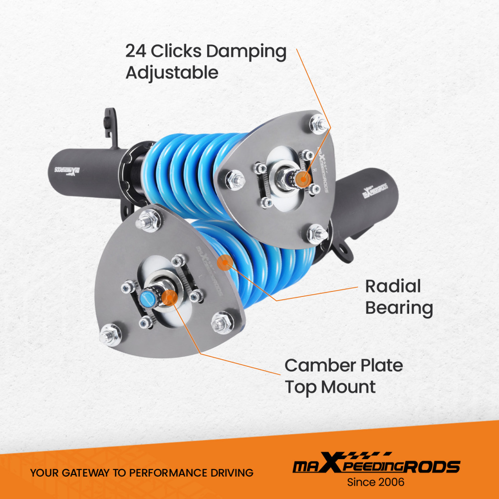24 Click Damper Coilovers Suspension compatible for Toyota Camry 02-06 Height Adjustable