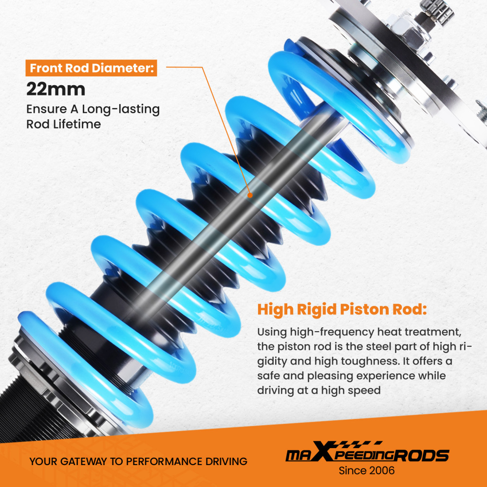 24 Click Damper Coilovers Suspension compatible for Toyota Camry 02-06 Height Adjustable