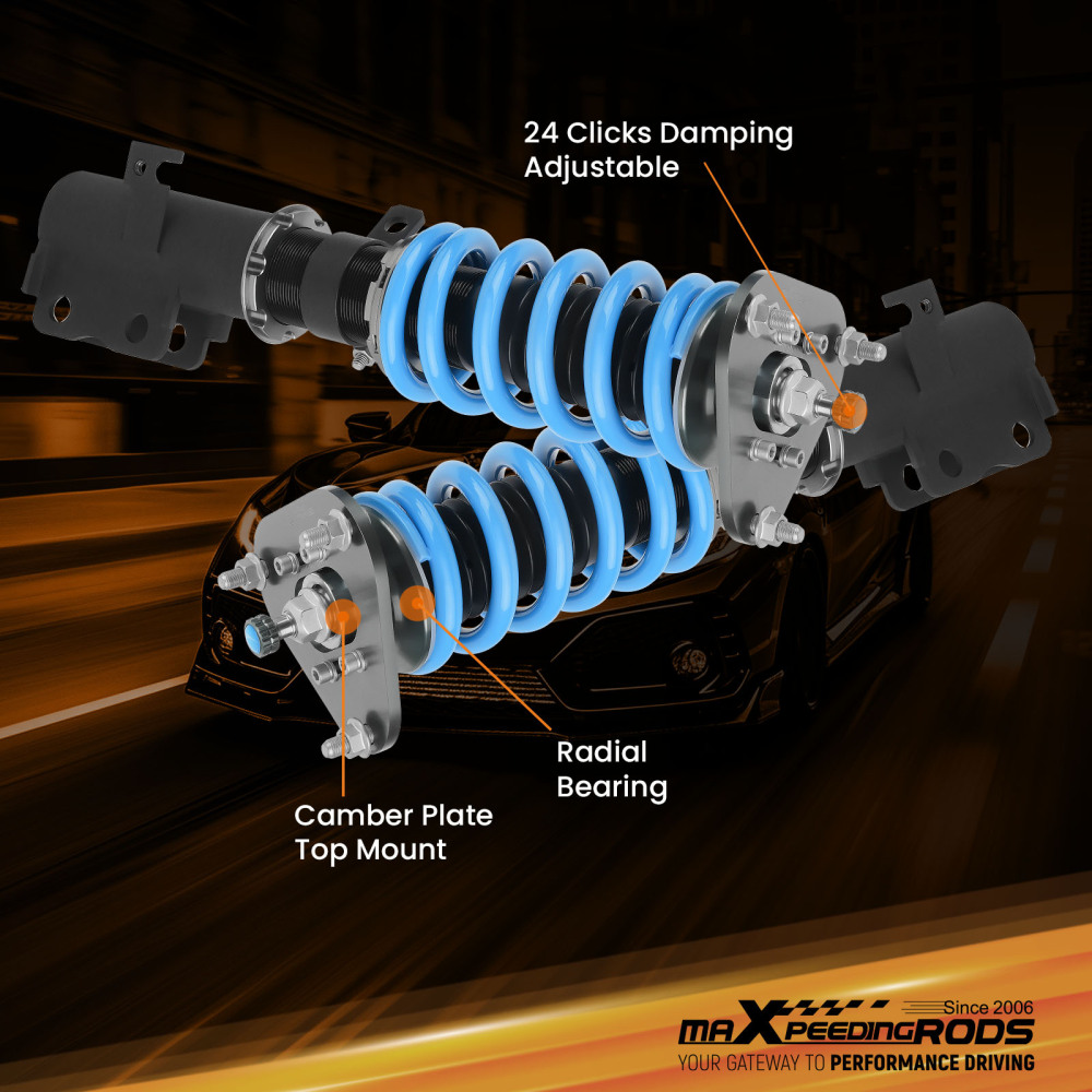 Compatible for Toyota Celica 2000-2006 MaXpeedingrods 24 Way Damper Coilovers Suspension Lowering Kit