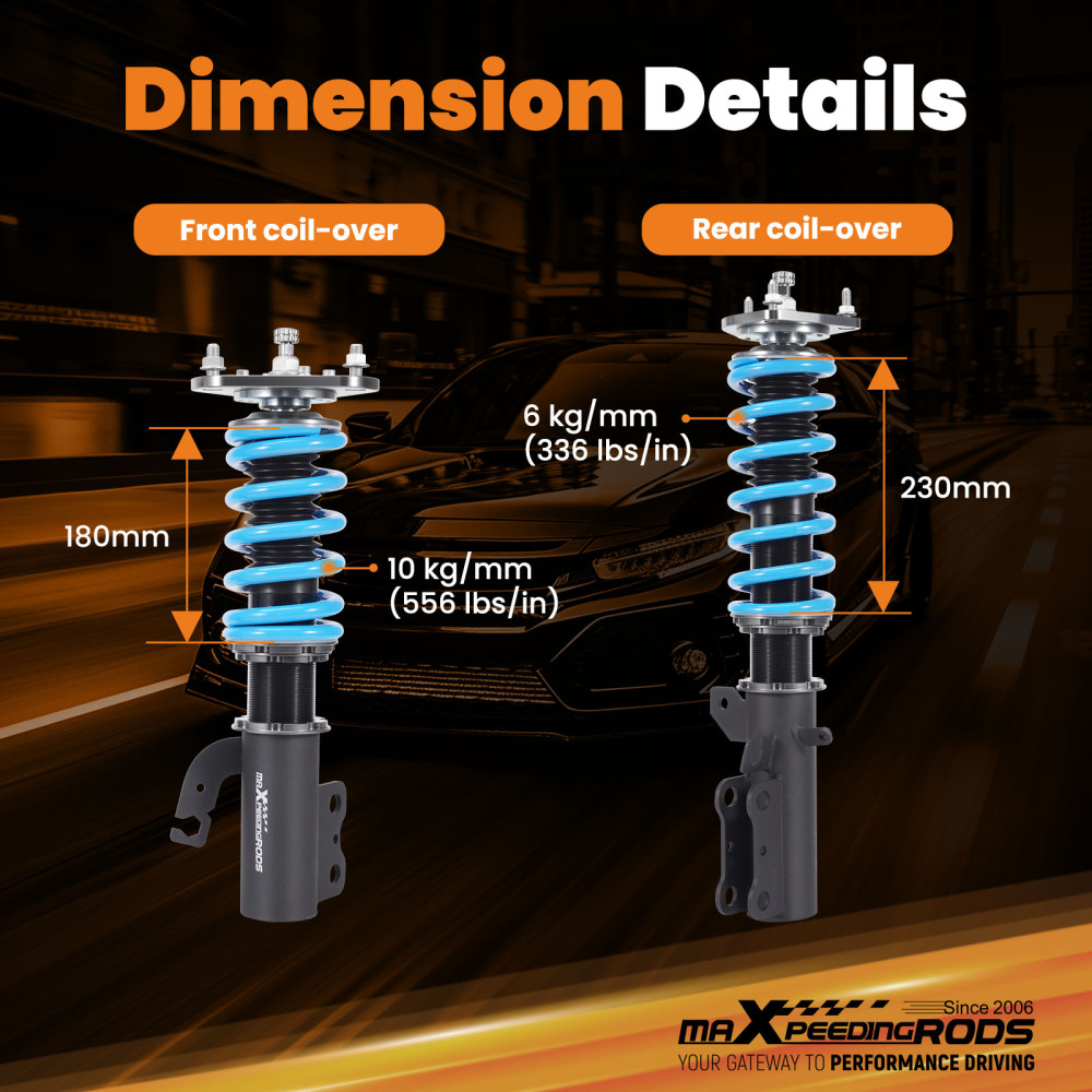 24 Damping Levels Coilover compatible for Toyota Celica GT GTS compatible for FWD 2.0L 1990-1999 Twin Tube
