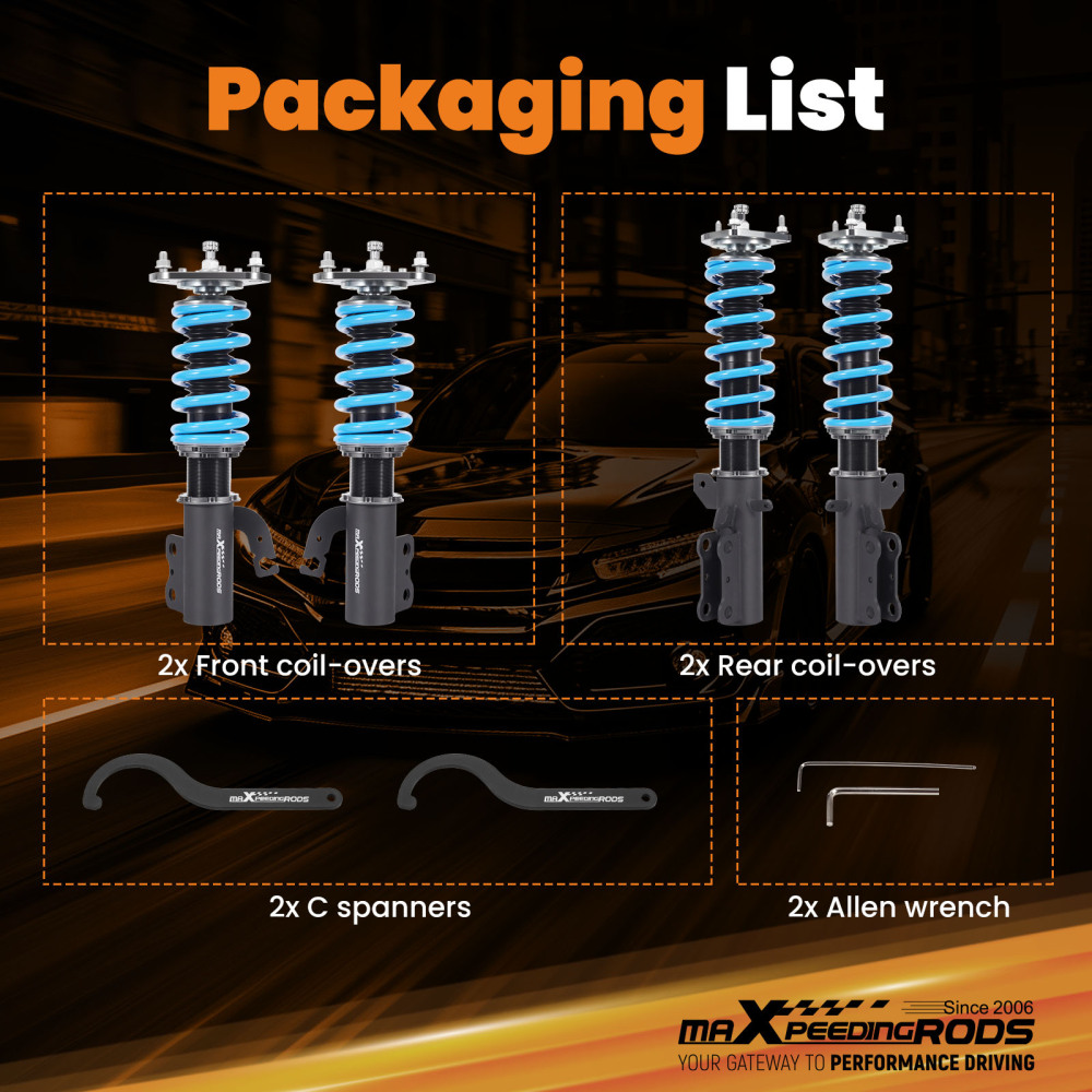 Kit Assetto Regolabile Molle Ammortizzatori compatibile per Toyota Celica 1989-99 ST18 / 20