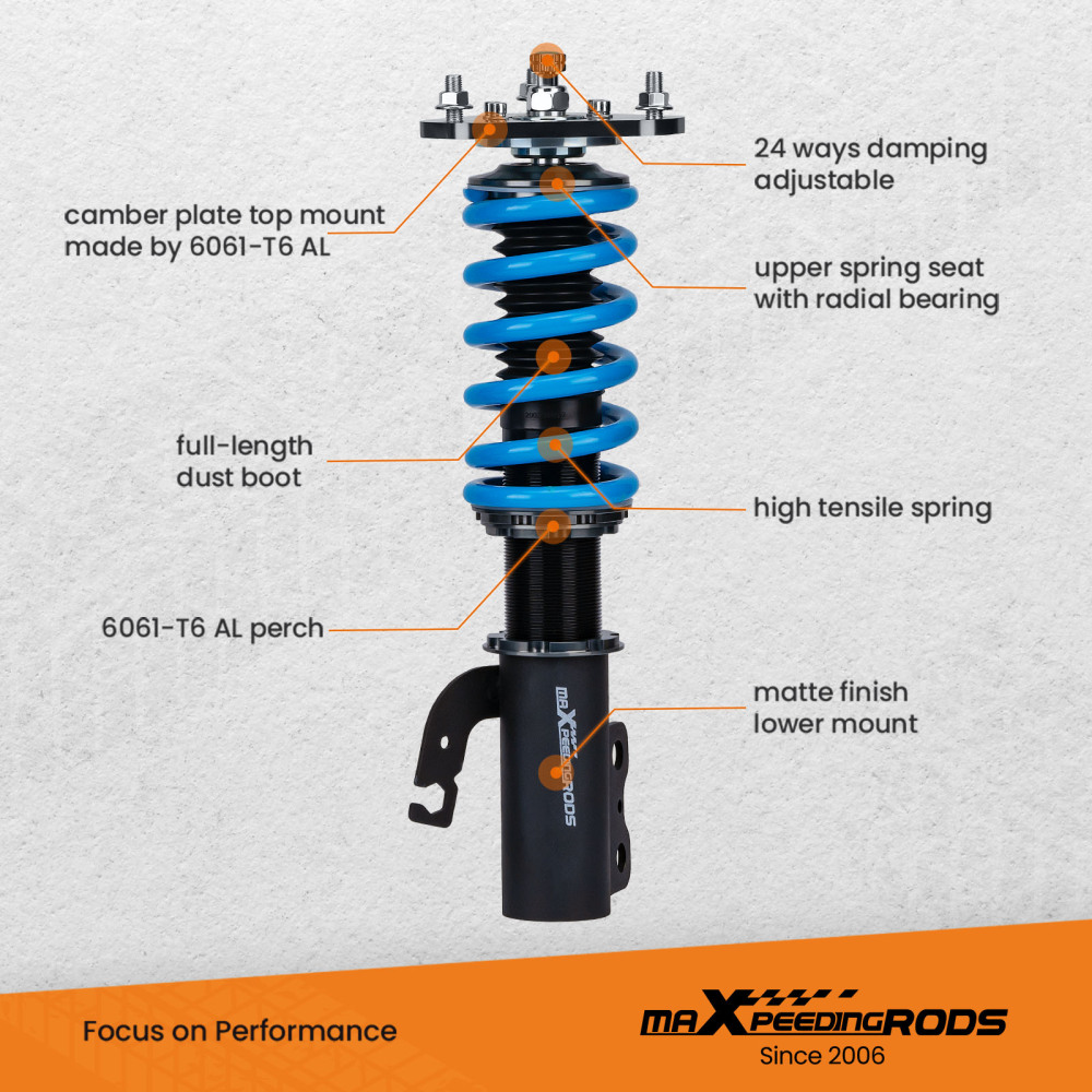 MaXpeedingrods New Version Coilovers Suspension compatible for Toyota Celica GT GTS compatible for FWD Lowering Kit