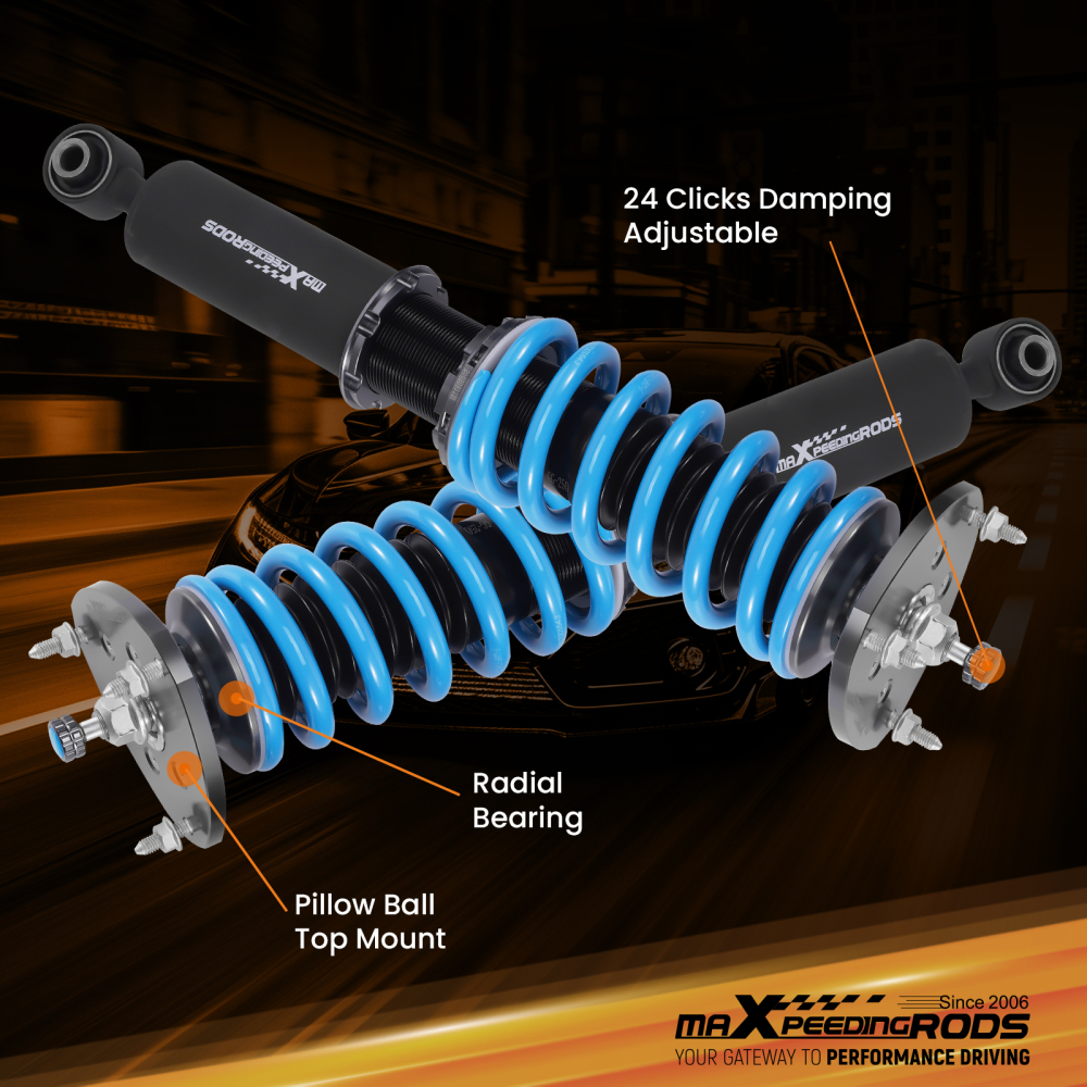 Coilovers 24 Level Adjustable Suspension Kit compatible for Toyota Chaser RWD 92-01
