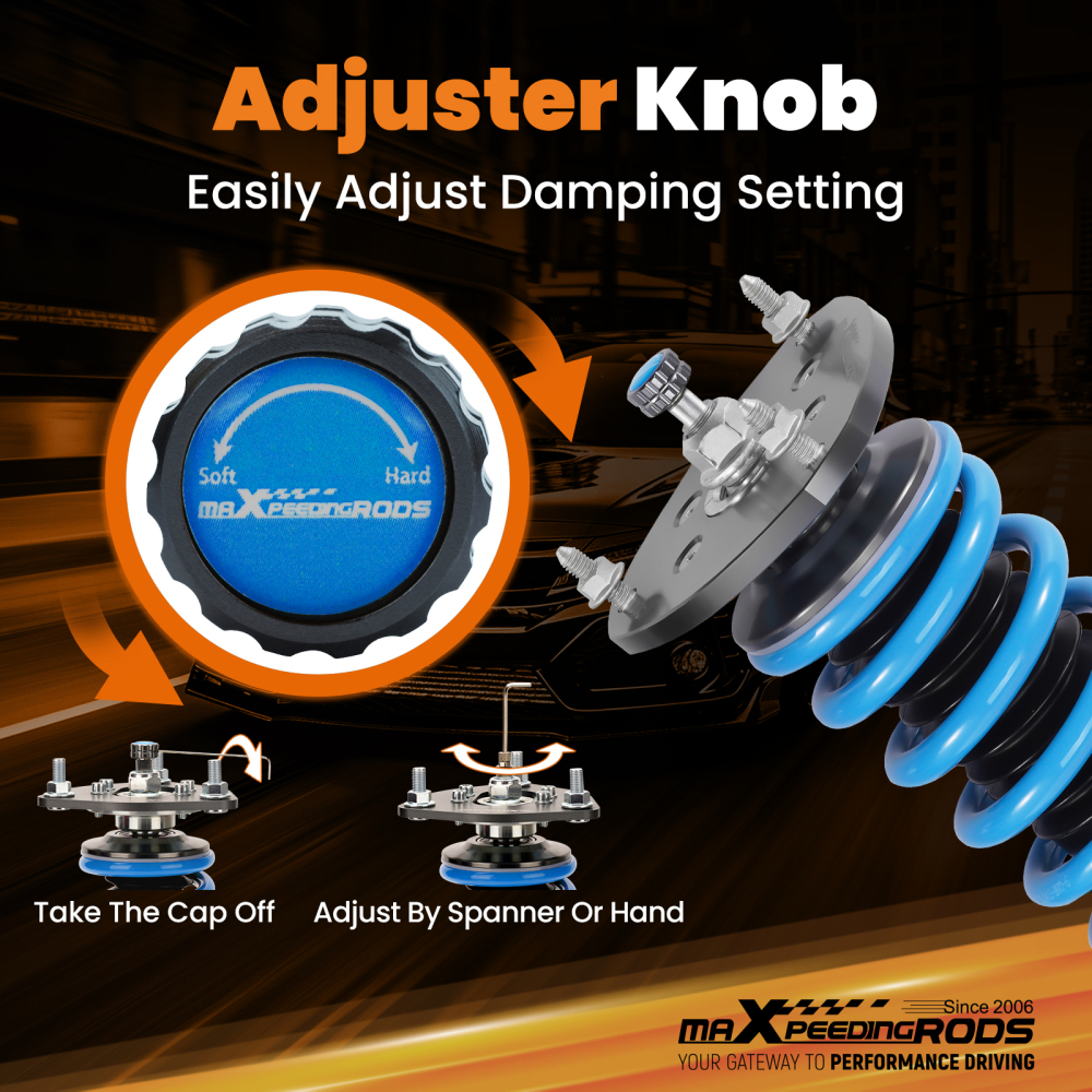 Coilovers 24 Level Adjustable Suspension Kit compatible for Toyota Chaser RWD 92-01