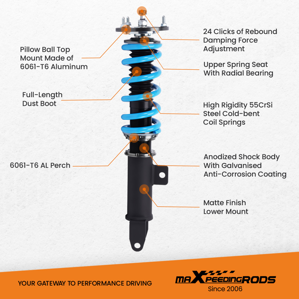 Kit Assetto Regolabile a Ghiera compatibile per Chrysler 300 C 2011-2022 5.7 6.4 SRT8 LE, LX