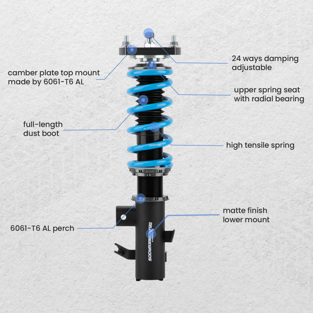 MaXpeedingrods COT6 Adjustable Coilover Lowering Kit compatible for Honda Civic 2012-2015