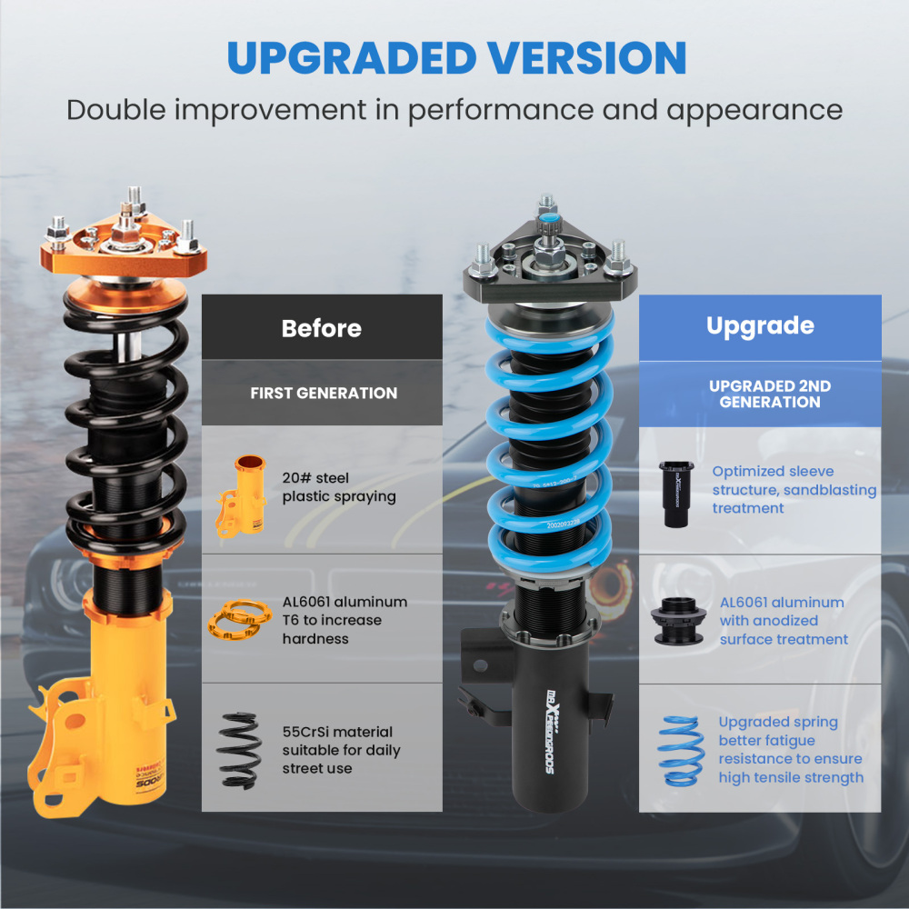 MaXpeedingrods COT6 Adjustable Coilover Lowering Kit compatible for Honda Civic 2012-2015