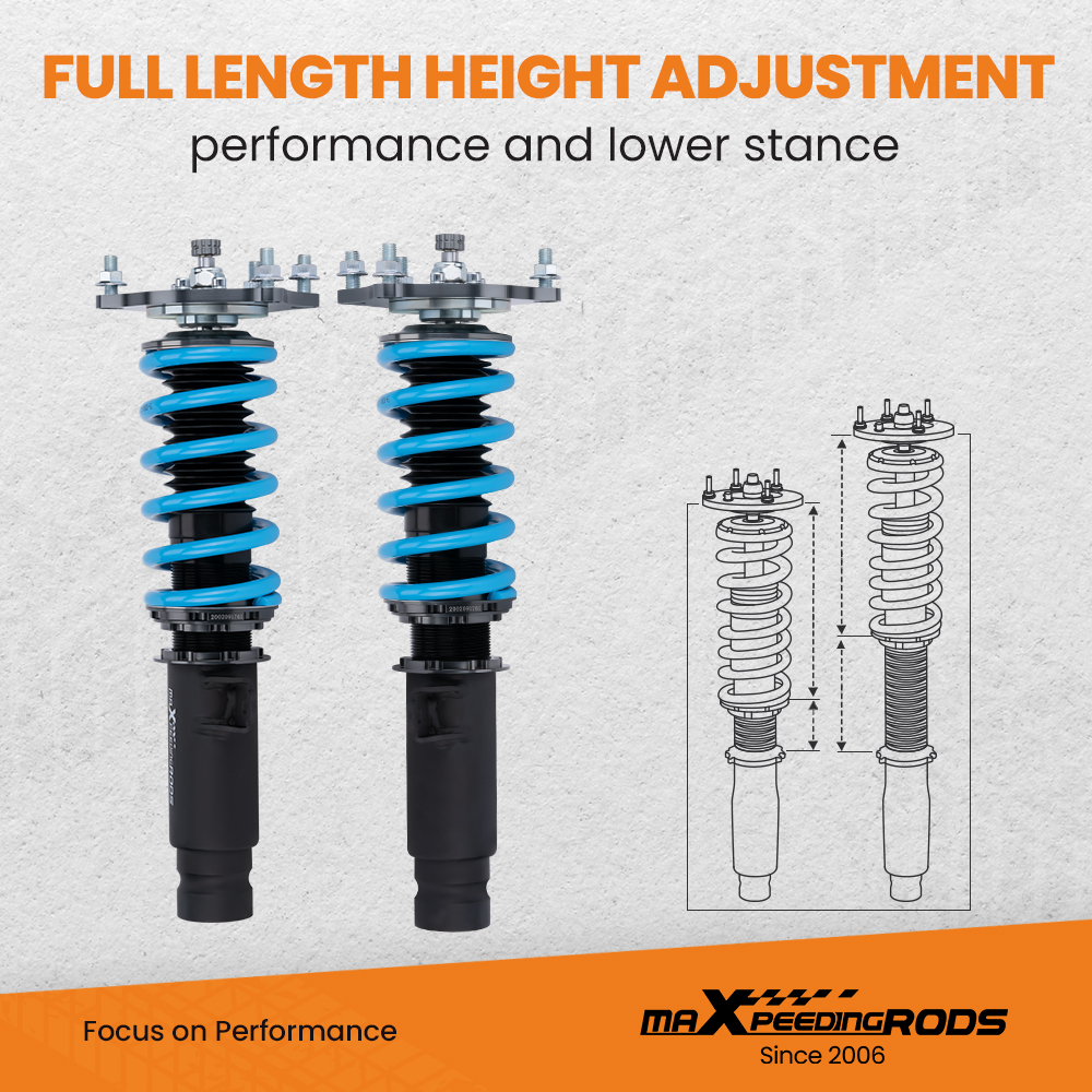 MaXpeedingrods COT6 Coilover Damper Kit compatible for Honda Civic Hatchback 2016+ (52mm) lowering kit