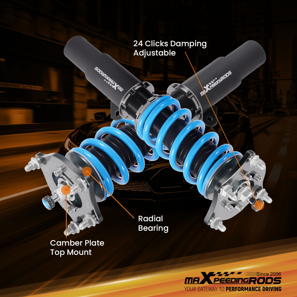 24 LEVEL Damper COILOVERS LOWERING KIT compatible for HONDA CIVIC (FC) 2016-2021 50.5mm